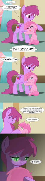 Size: 1280x5123 | Tagged: safe, artist:tarajenkins, derpibooru import, berry punch, berryshine, queen chrysalis, ruby pinch, earth pony, pony, unicorn, cupidite, crying, disguise, disguised changeling, female, filly, image, mare, png