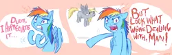 Size: 3701x1206 | Tagged: safe, artist:graystripe64, derpibooru import, derpy hooves, rainbow dash, pegasus, pony, chest fluff, female, game grumps, mare, reference