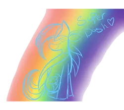 Size: 900x800 | Tagged: artist:voidless-rogue, derpibooru import, outline, rainbow, rainbow dash, safe