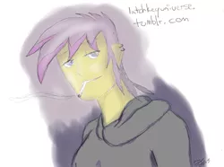 Size: 913x679 | Tagged: 30 minute art challenge, artist:latchkeyuniverse, derpibooru import, gilda, humanized, piercing, safe, smoking