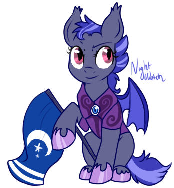 Size: 348x377 | Tagged: safe, artist:lulubell, derpibooru import, oc, oc:night watch, bat pony, pony, night guard, simple background, transparent background