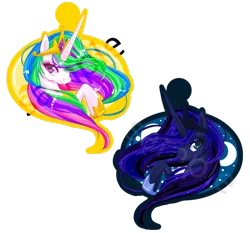 Size: 900x838 | Tagged: artist:recklessantics, derpibooru import, keychain, princess celestia, princess luna, safe