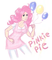 Size: 563x648 | Tagged: safe, artist:donenaya, derpibooru import, pinkie pie, balloon, humanized, solo