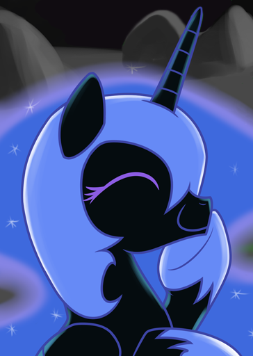 Size: 364x512 | Tagged: artist:epulson, cropped, cute, derpibooru import, moonabetes, nightmare moon, safe, smiling