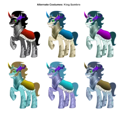 Size: 3371x3079 | Tagged: safe, artist:pika-robo, artist:zutheskunk edits, derpibooru import, king sombra, crystal pony, pony, alternate costumes, palette swap, recolor, vector