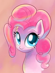 Size: 2355x3125 | Tagged: safe, artist:mykegreywolf, derpibooru import, pinkie pie, pony, bust, cute, diapinkes, female, high res, looking at you, mare, pink background, portrait, simple background, solo