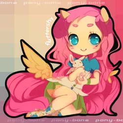 Size: 590x590 | Tagged: safe, artist:ponybone, derpibooru import, fluttershy, eared humanization, humanized, tailed humanization, winged humanization