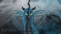 Size: 1360x768 | Tagged: safe, artist:leonbrony, artist:yenshin, derpibooru import, queen chrysalis, changeling, changeling queen, female, vector, wallpaper