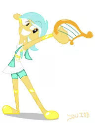 Size: 2550x3300 | Tagged: artist:rockingquix, horn wand, humanized, lyra heartstrings, lyre, safe, skinny, solo, wand