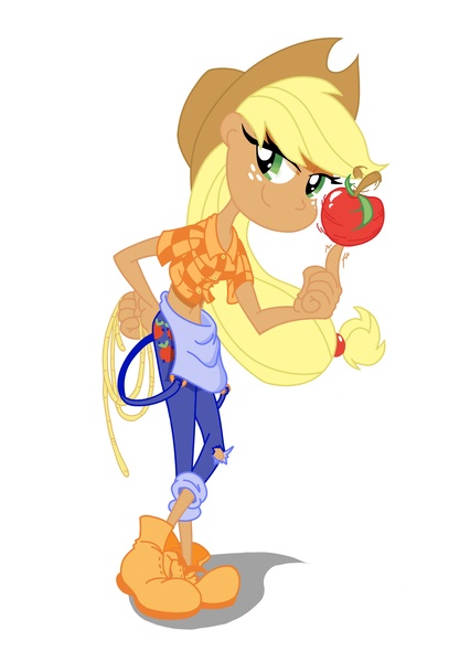 Size: 2400x3540 | Tagged: applejack, artist:rockingquix, derpibooru import, humanized, safe, skinny, solo