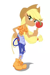 Size: 2400x3540 | Tagged: applejack, artist:rockingquix, derpibooru import, humanized, safe, skinny, solo