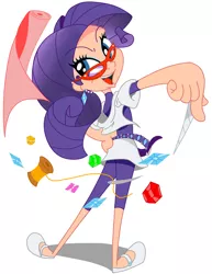 Size: 2550x3300 | Tagged: artist:rockingquix, glasses, horn wand, humanized, rarity, safe, skinny, solo, wand