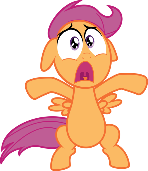 Size: 8558x9873 | Tagged: absurd resolution, artist:deadparrot22, derpibooru import, open mouth, safe, scared, scootaloo, simple background, sleepless in ponyville, solo, transparent background, uvula, vector