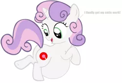 Size: 1364x925 | Tagged: safe, derpibooru import, sweetie belle, pony, unicorn, alternate cutie mark, an egg being attacked by sperm, butt, cutie mark, egg cell, female, filly, implied foalcon, impregnation, plot, pregnant, pregnant edit, solo, spermatozoon
