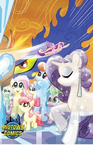 Size: 300x465 | Tagged: apple bloom, bon bon, comic, cover, crystal empire, crystal heart, crystallized, crystal spike, derpibooru import, fluttershy, idw, king sombra, lyra heartstrings, midtown comics, official comic, princess cadance, rainbow dash, rarity, safe, spike, sweetie drops, the crystal empire