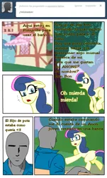 Size: 647x1071 | Tagged: bon bon, derpibooru import, equestria-latina, oc, oc:anon, safe, spanish, sweetie drops, yaranaika