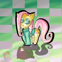 Size: 840x840 | Tagged: alternate hairstyle, artist:pinkcloverprincess, bottomless, clothes, derpibooru import, fluttershy, glasses, partial nudity, safe, sweater, sweatershy