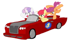 Size: 900x525 | Tagged: apple bloom, artist:hyperwave9000, car, cutie mark crusaders, derpibooru import, driving, need for speed, safe, scootaloo, simple background, sweetie belle, transparent background, vehicle