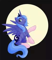 Size: 620x712 | Tagged: artist:pterosaurpony, clothes, derpibooru import, princess luna, s1 luna, safe, socks, solo