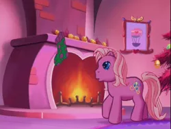 Size: 640x480 | Tagged: safe, derpibooru import, pinkie pie, a very minty christmas, fireplace, g3, house, interior, pink