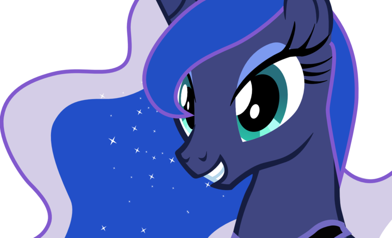 Size: 1377x836 | Tagged: dead source, safe, artist:a01421, derpibooru import, princess luna, pony, ethereal mane, female, mare, simple background, smiling, solo, starry mane, transparent background, vector