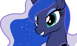 Size: 1377x836 | Tagged: dead source, safe, artist:a01421, derpibooru import, princess luna, pony, ethereal mane, female, mare, simple background, smiling, solo, starry mane, transparent background, vector