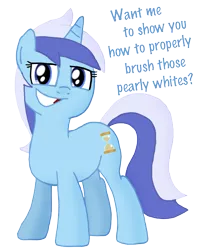 Size: 679x847 | Tagged: artist:ajmstudios, brush, brushie, cute, derpibooru import, meme, minuette, safe, smiling, teeth