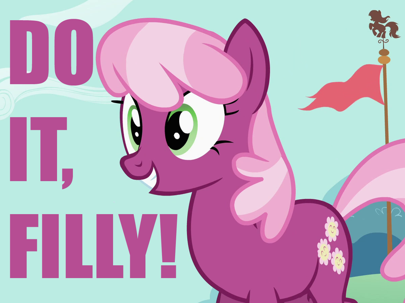 Size: 1200x900 | Tagged: safe, derpibooru import, cheerilee, caption, do it filly, image macro, reaction image