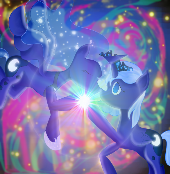 Size: 840x862 | Tagged: artist:wendy-the-creeper, derpibooru import, duality, glow, princess luna, safe, solo