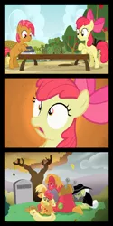 Size: 650x1300 | Tagged: safe, derpibooru import, apple bloom, applejack, babs seed, big macintosh, granny smith, earth pony, pony, babsbuse, comic, dark, death, grave, how babs died, male, sad, stallion