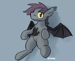 Size: 1641x1337 | Tagged: safe, artist:johnnoz, derpibooru import, oc, oc:stygius, unofficial characters only, bat pony, pony, fallout equestria, bellyrubs