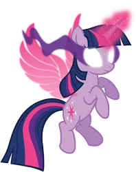 Size: 4750x6000 | Tagged: safe, artist:nonamepaper, derpibooru import, twilight sparkle, pony, unicorn, absurd resolution, artificial wings, augmented, glowing eyes, magic, magic wings, simple background, solo, sombra eyes, transparent background, unicorn twilight, vector, wings
