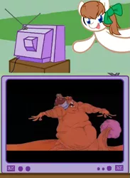 Size: 625x853 | Tagged: derpibooru import, exploitable meme, lol ur fat, meme, oc, oc:troll-raipony, raggedy ann, safe, the greedy, tv meme, unofficial characters only