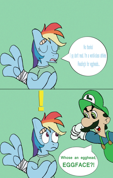 Size: 1800x2820 | Tagged: artist:the-man-of-tomorrow, comic, crossover, derpibooru import, luigi, mama luigi, nintendo, rainbow dash, safe, super mario bros., super mario bros. super show