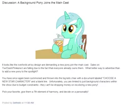 Size: 772x658 | Tagged: derpibooru import, equestria daily, hasbro, lyra heartstrings, product placement, safe, text