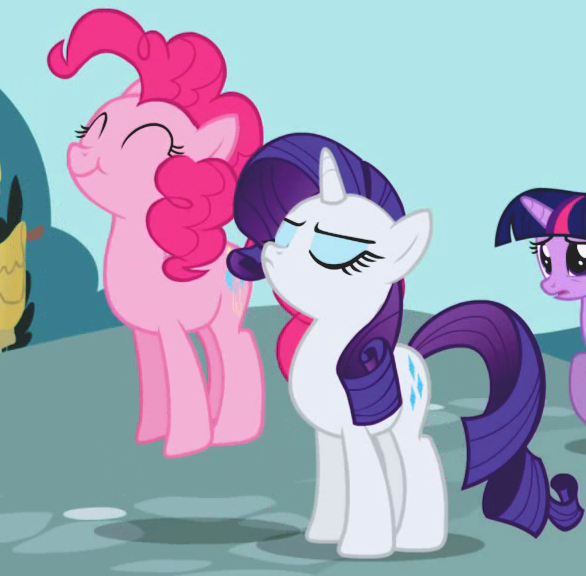 Size: 586x576 | Tagged: derpibooru import, pinkie pie, rarity, safe, screencap, the ticket master, twilight sparkle