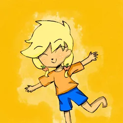 Size: 700x700 | Tagged: applejack, artist:poetryunite, child, humanized, safe, young