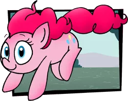 Size: 1086x861 | Tagged: artist:strangiesleepy, derpibooru import, fourth wall, out of frame, pinkie pie, safe, solo