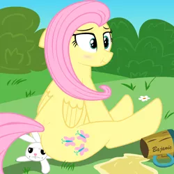 Size: 1000x1000 | Tagged: angel bunny, artist:bajanic, cider, derpibooru import, fluttershy, me gusta, plot, safe, sitting