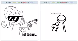 Size: 530x281 | Tagged: asdfmovie, derpibooru import, exploitable meme, fake juxtaposition win, fluttershy, juxtaposition, juxtaposition win, safe