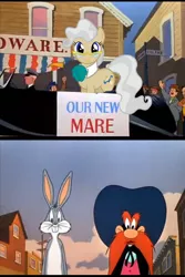 Size: 1148x1720 | Tagged: bugs bunny, derpibooru import, edit, looney tunes, mayor mare, safe, yosemite sam