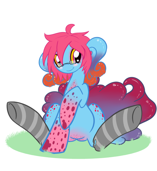 Size: 1280x1391 | Tagged: artist:rainbowscreen, clothes, dead source, derpibooru import, glasses, oc, oc:cteno, safe, socks, solo, striped socks, underhoof, unofficial characters only