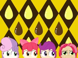 Size: 800x600 | Tagged: apple bloom, artist:poppun, babs seed, cutie mark crusaders, derpibooru import, humanized, safe, scootaloo, sweetie belle