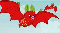 Size: 500x273 | Tagged: animal, apple family reunion, derpibooru import, flying, fruit bat, safe, screencap, spread wings, wings