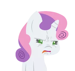 Size: 5273x5000 | Tagged: safe, artist:megasweet, derpibooru import, sweetie belle, pony, unicorn, ask smarty belle, absurd resolution, angry, disgusted, female, filly, foal, hooves, horn, lineless, reaction image, simple background, smarty belle, solo, transparent background, vector