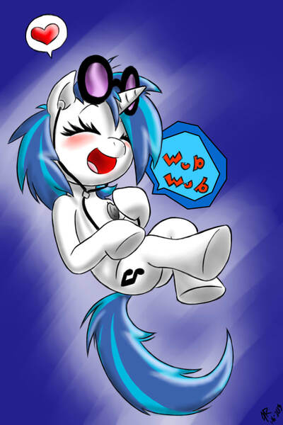 Size: 800x1200 | Tagged: artist:harthric, auscultation, cardiophilia, derpibooru import, laughing, listening, safe, solo, stethoscope, vinyl scratch, wub