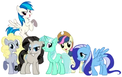 Size: 5400x3400 | Tagged: safe, artist:mihaaaa, artist:shadowhedgiefan91, derpibooru import, applejack, bon bon, derpy hooves, fluttershy, lyra heartstrings, minuette, octavia melody, pinkie pie, rainbow dash, rarity, sweetie drops, twilight sparkle, vinyl scratch, pegasus, pony, alternate mane six, female, mane 6 recolors, mane six, mare, palette swap, recolor, simple background, transparent background, vector