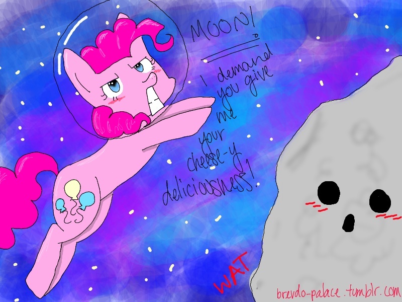 Size: 800x600 | Tagged: 30 minute art challenge, artist:rachel brevdo, derpibooru import, moon, pinkie pie, safe