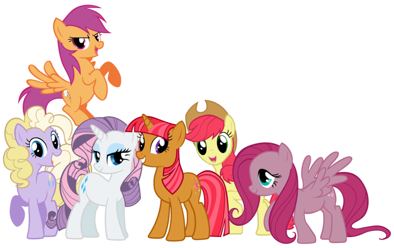 Size: 5400x3400 | Tagged: alternate mane six, apple bloom, applejack, artist:mihaaaa, artist:shadowhedgiefan91, babs seed, derpibooru import, dinky hooves, fluttershy, mane 6 recolors, mane six, palette swap, pinkamena diane pie, pinkie pie, rainbow dash, rarity, recolor, ruby pinch, safe, scootaloo, simple background, sweetie belle, transparent background, twilight sparkle, vector