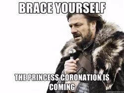 Size: 400x300 | Tagged: safe, derpibooru import, alicorn drama, brace yourselves, captioned, drama, eddard stark, exploitable meme, image macro, meme, simple background, white background, winter is coming